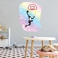 thumbnail image 1 of Sports Watercolor Wall Decals for Kids Room - Basketball Player Lay Up Shot Décor Basketball DIY & Creativity Boy Girl Bedroom Wall Water Color Sticker - Size: 16 In x 20 In, 1 of 5