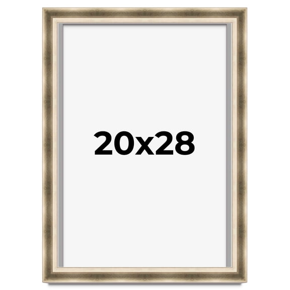 20x28 Shadow Box Frame Silver | 1.75 inches Deep Real Wood Traditional Shadowbox Display Frame | UV
