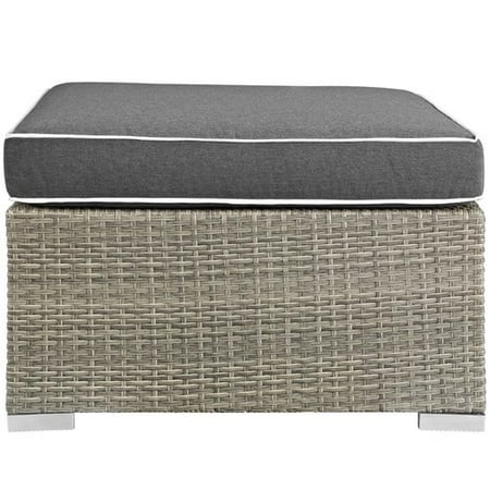 Highland Dunes Heinrich Outdoor Upholstered Fabric Patio Ottoman with Cushion