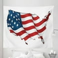 thumbnail image 1 of World Map Tapestry, Graphic United States Flag American Federations Stars National Print, Fabric Wall Hanging Decor for Bedroom Living Room Dorm, 5 Sizes, White Red Blue, by Ambesonne, 1 of 1