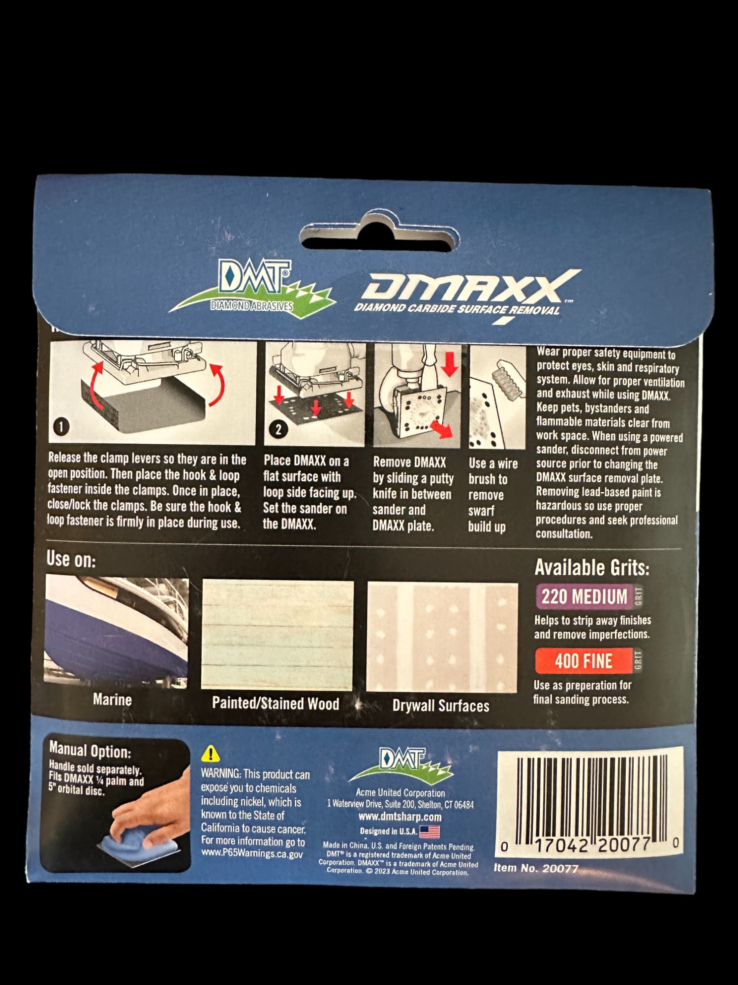 DMAXX 220 Grit Square Diamond and Steel Sandpaper Alternative – Professional Heavy Duty Surface Removal Pad – 6x Faster – lasts 5x Longer – Clog free – 4.5"x4.4" Fits Standard Palm Sanders