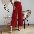 thumbnail image 5 of Cmfcve Women's Plus Size Elegant Side Tie Waist Work Office Trousers High Waisted Wide Leg Pants Business Casual Straight Leg Pants, 5 of 5