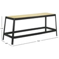 thumbnail image 3 of SAFAVIEH Jaguar Coastal Style Cane Bench, Black/Natural (42.3 in. W x 14.8 in. D x 17.8 in. H), 3 of 7