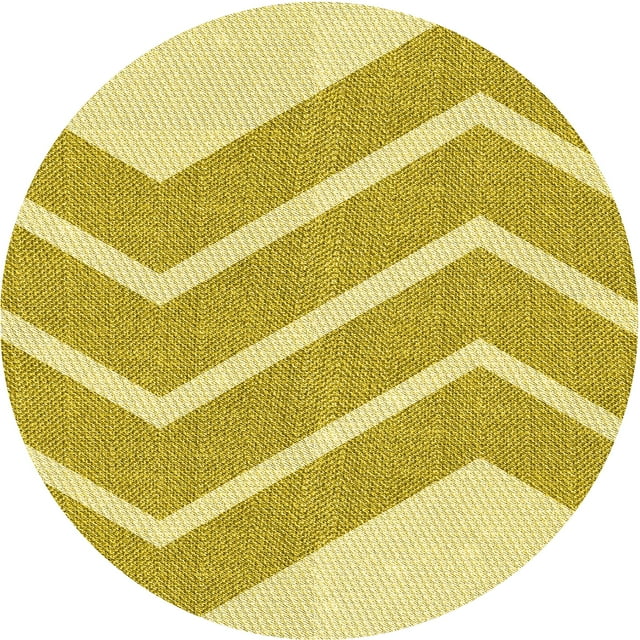 Ahgly Company Tapis d'Intérieur Rond Lavable en Machine Transitionnel Caramel Brun, 8 Pieds Rond
