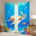 thumbnail image 2 of Erosebridal Cartoon Sea Turtle Curtains for Living Room,Ocean Animal 30%-50% Blackout Curtains Set of 2 (38x45),Curtains Pack of 2 (38x45),Marine Room Decorative, 2 of 6