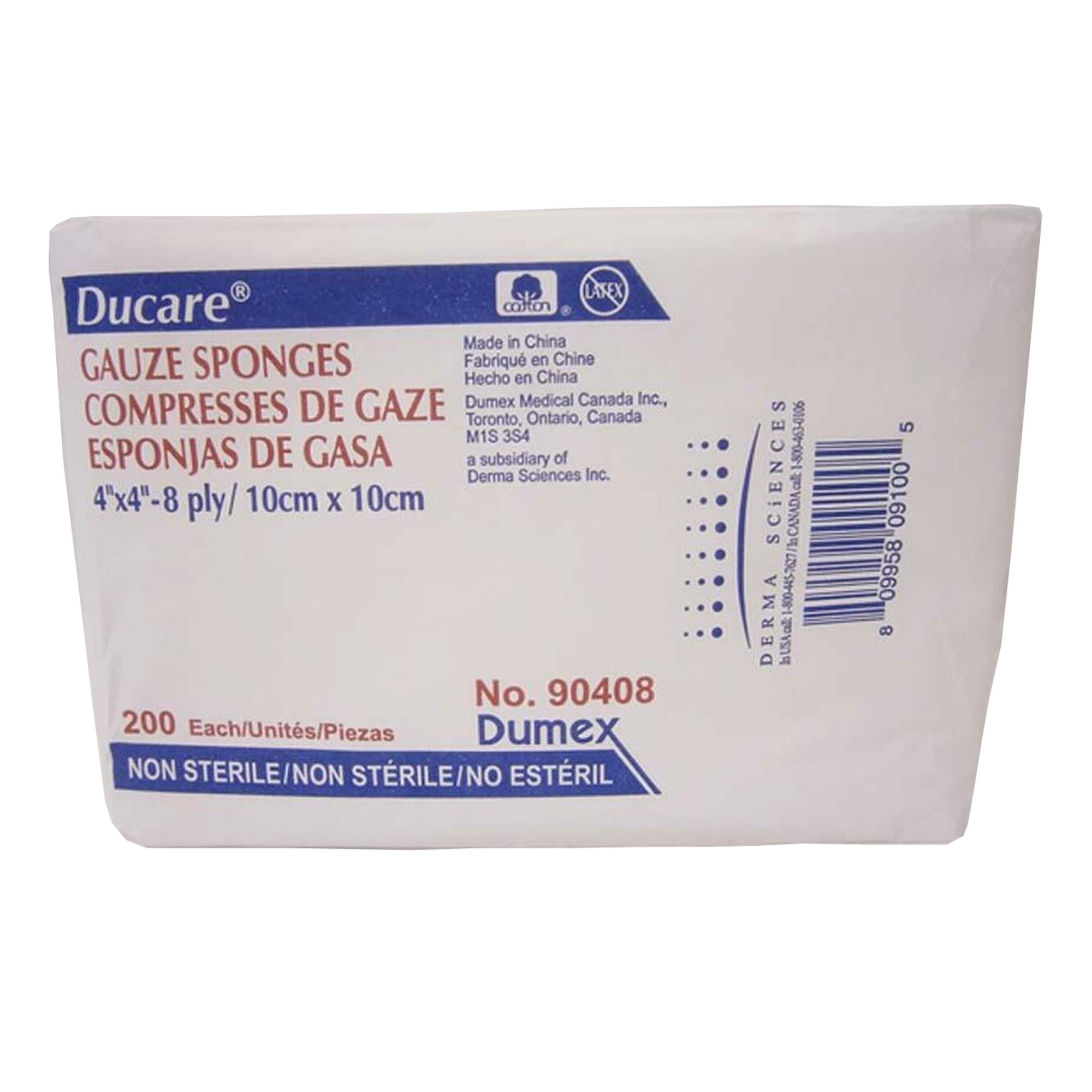 Ducare 8-Ply Gauze Sponge NonSterile 4 x 4