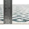 thumbnail image 4 of Rugs.com Jill Zarin Outdoor Collection Rug – 7' 10 x 10' Oval Teal Flatweave Rug Perfect For Living Rooms, Large Dining Rooms, Open Floorplans, 4 of 9