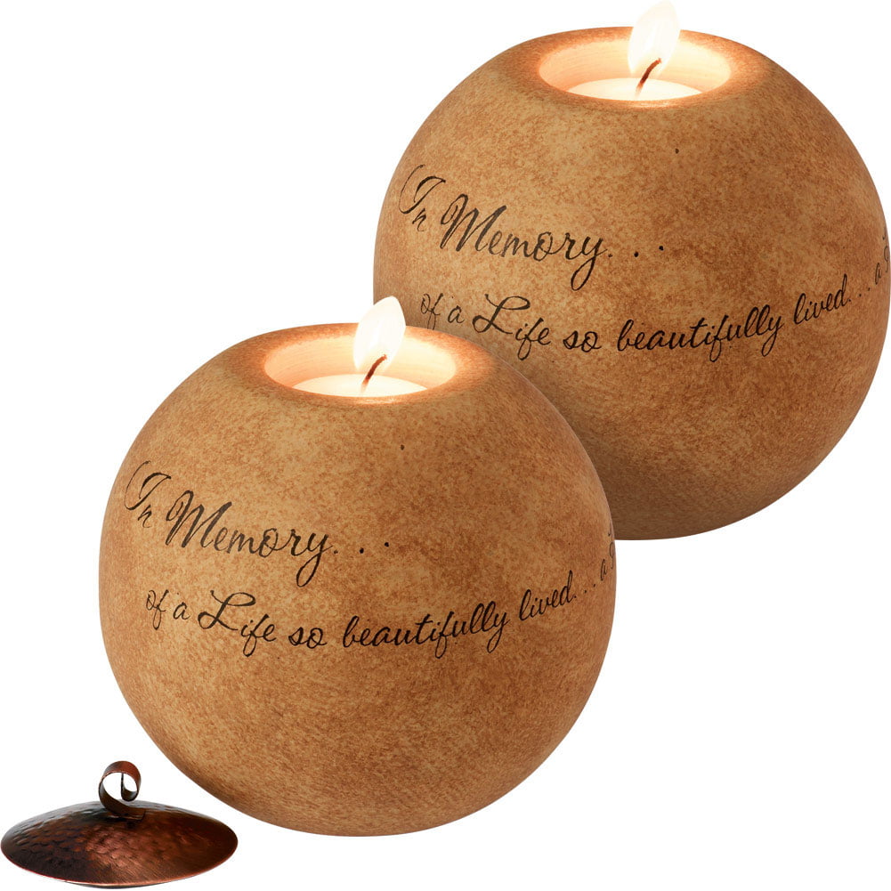 Pavilion Gift Company Comfort Candles 5-Inch Round Tea Light Holder In Memory 