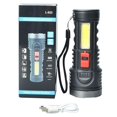 thumbnail image 2 of Powerful Torch Heat Dissipation Plastic Flashlight LED Electric Display USB Charging COB Side Light with Multi-function Switch for Emergency Home Lights Camping Outdoor, 2 of 8