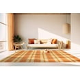 thumbnail image 2 of EORC Orange Hand Knotted Wool Traditional Plaid Rug, 10' x 14', 2 of 4