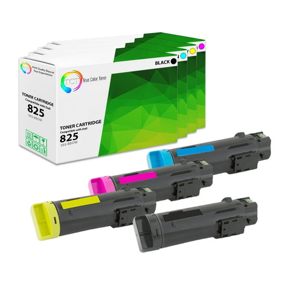 TCT 825 Toner Cartridge 4 Pack - Premium Compatible Replacement for Dell H625CDW H825CDW S2825CDN Printers