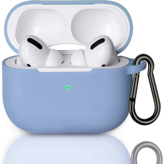 AirPods Pro Case,AirPods Pro 2019 Protective Shockproof Soft Silicone Chargeable Headphone Cover,Support Wireless Charging for Airpods Pro (Light Blue)