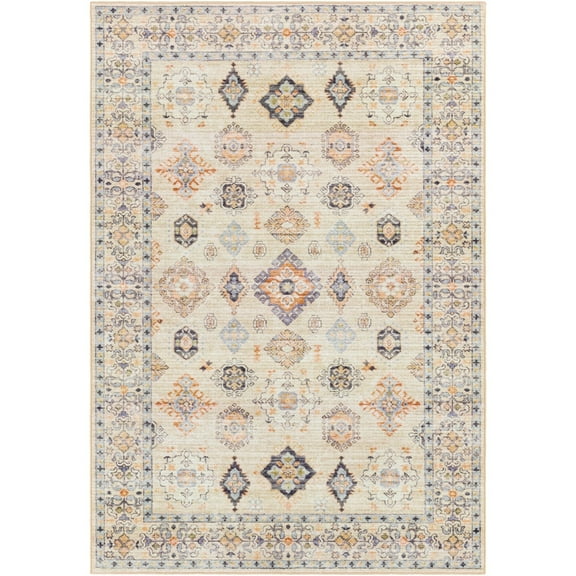 Livabliss Washable Rugs for Living Room, 9x12 Leicester Traditional Rust Area Rug, Bedroom Dining Room Home Decor Stain Resistant Carpet (8'10" x 11'10")
