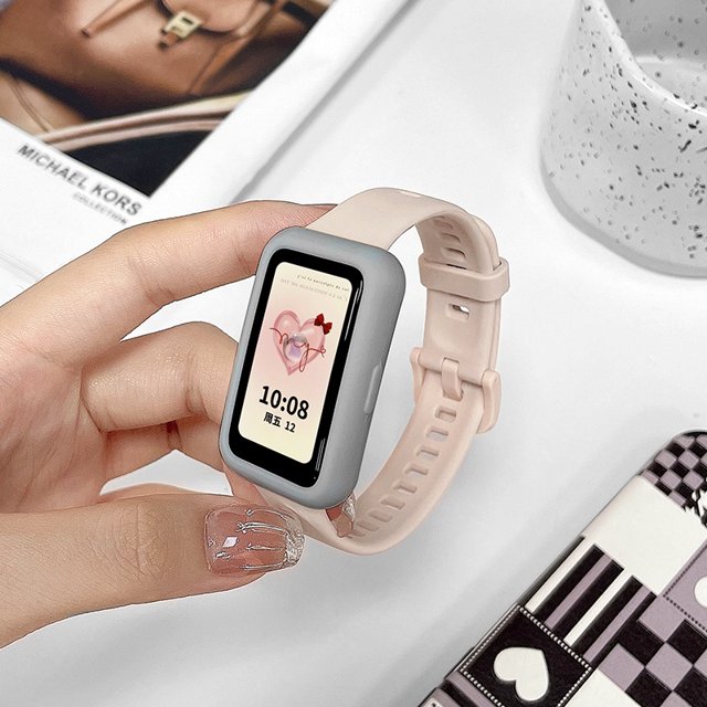 Adecuado Para Huawei band 8 Correa De Silicona Con Estuche Suave A Juego De Colores