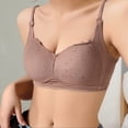 thumbnail image 2 of 2PC Womens Bralettes Thin Breathable Gathered Paired Breasts Womens Spring Clothes,Coffee,S, 2 of 8