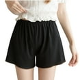 thumbnail image 3 of YOIAVAIOY Shorts for Women Plus Size Half Slip Culotte Shorts Lightweight Loose Fit Bottoms Black M, 3 of 6
