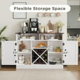 thumbnail image 7 of MHOM Farmhouse Coffee Bar Cabinet with Prower Outlets, Rustic Liquor Cabinet with Wine Rack, Wooden Wine Cabinet for Dining Room & Living Room, White, 7 of 7