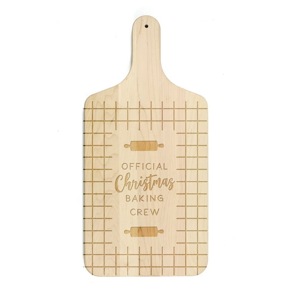 Creative Products Official Christmas Baking Crew 8 x 17 Maple Paddle Cutting Board