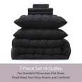 thumbnail image 4 of Virtu Queen Comforter Set, Seersucker Queen Size Comforter Set, 7-Pc All Season Bedding Comforter Set, Black, 4 of 8