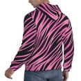 thumbnail image 3 of Hoodies for Men - pink black zebra print striped Long Sleeve Comfrt Men'S Fashion Hoodies & Sweatshirts, Sweatshirts for Men Hoodies Pullover Clothing Clothes with Pouch, 3 of 7