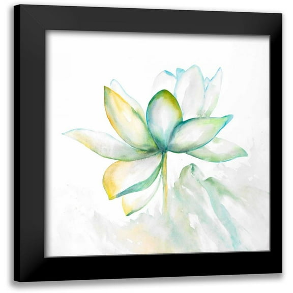 Atelier B Art Studio 12x12 Black Modern Framed Museum Art Print Titled - Abstract Lotus Flower