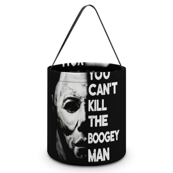 Michael Myers Candy Tote Bags Halloween Trick or Treat Bucket Bag Portable Collapsible Reusable Goody Handbag