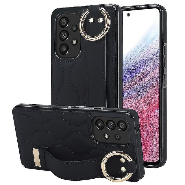 Funda de PU con anillo de cobertura total antideslizante para Samsung Galaxy A53 5g con pulsera
