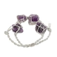 thumbnail image 1 of Pulsera tejida a mano con cristal de amatista, pulsera para mujer, joyería de piedra natural, pulsera trenzada ajustable, pulsera vintage, 1 of 7