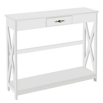 GoDecor Console Table with Storage for Hallway, Living Room,Entryway Sofa Table,White
