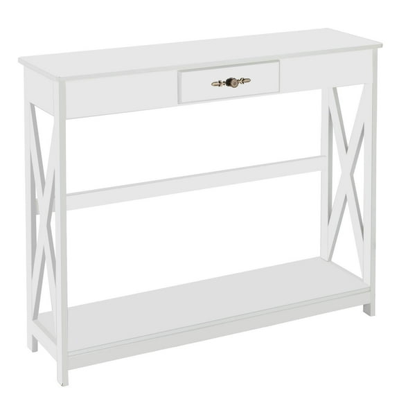 GoDecor Console Table with Storage for Hallway, Living Room,Entryway Sofa Table,White