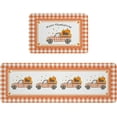 thumbnail image 3 of Kitchen Rug Mat Thanksgiving Truck Pumpkin Plaid, Set of 2, Anti-Fatigue Non-Skid Washable Kitchen Runner Rugs, Autumn Orange Soft Comfort Rug for Kitchen, Floor Home, Front of Sink, Laundry, 3 of 6