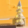 thumbnail image 7 of Christmas Tree 5.91inch Artificial Christmas Trees Tower-shaped Flocked Cedar Miniature Christmas Trees Snow Frost Ornaments With Wooden Bases For Christmas Party Table Top Decor Winter Crafts, 7 of 7