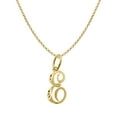 thumbnail image 1 of Precious Stars 14K Yellow Gold Diamond-Cut Cursive Letter Initial 'E' Pendant with 18" Chain Necklace, 1 of 5