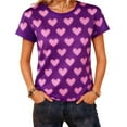 thumbnail image 4 of Womens Mens Valentines Day Graphic Tees Short Sleeve Couple Bow Tee Shirts Valentine Boyfriend Girlfriend Matching Tops, L Purple, 4 of 7