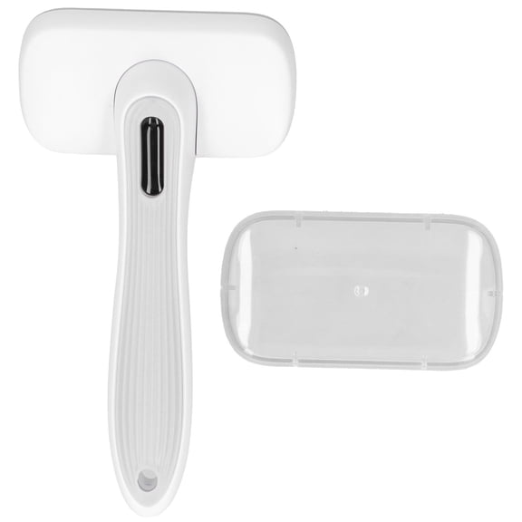 BOKYAN Pet Grooming Brush – One‑Touch Hair Remover, Non‑Slip Handle, Stainless Steel Needles for Cats & Dogs