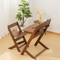 thumbnail image 5 of BALANBO Bamboo Adjustable Height Kids Desk and Chair Set,Reading Homework Drawing Table Computer Station Children School Study Desk Multi Function Desk,Writing Table w/Storage Drawer (Walnut Color), 5 of 7