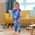 thumbnail image 4 of FORMRS Long Sleeve Top and Pants Pajama Set for Niños 2-Piece Sleepwear, Sizes 18M-8Y, Galaxy Pattern, 4 of 6