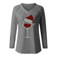 thumbnail image 4 of Blusa de manga larga con cuello en V informal para mujer a la moda, Tops de otoño Fridja bvmnju4033, 4 of 5