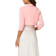thumbnail image 3 of INSPIRE CHIC Bolero Shrugs for Women's Collared Shrugs for Dress L Pink, 3 of 5