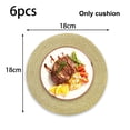 thumbnail image 2 of Round Placemats Set of 6, Cotton Woven Placemat Heat-Resistant Non-Slip Washable Table Mats for Dining Table 7 Inchgolden18cm, 2 of 4