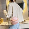 thumbnail image 4 of Hfnxid Basketball Shaped Shoulder Bag Round Handbags PU Leather Travel Bag 1pc Fashionable Basketball Shape Chain Handbag Pouch Crossbody Trendy Bag Purse Basketball Shaped Purse Cute Purse Handbag, 4 of 10