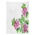 thumbnail image 3 of Ambesonne Floral Tablecloth Rectangular Table Cover, Roses Romance, 60"x90", Pink Green, 3 of 4