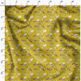 thumbnail image 3 of Soimoi Yellow Cotton Cambric Fabric Rabbit Animal Fabric Prints By Yard 56 Inch Wide, 3 of 6