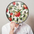 thumbnail image 6 of Yayeee Wall Clock Battery Operated 11.9" Silent Quartz Non-Ticking for Living Room Decor, Beige Apple Pattern, 6 of 8