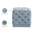 thumbnail image 2 of Meridian Furniture Stella Contemporary Velvet Ottoman/Stool in Sky Blue, 2 of 4