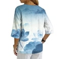 thumbnail image 3 of Daiosportswear Women 3/4 Sleeve Summer T-Shirts 3D Print Gradient Harajuku T Shirt,Linen Shirts for Women Multicolor-E M(M), 3 of 7