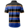 thumbnail image 3 of Men Polo Shirts Golf Striped Short Sleeved Button Up Collared Top Performance Stretch Athletic Regular Breathable Shirts for Men, 3 of 5