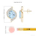 thumbnail image 2 of ANGARA Natural Oval 3 ct Aquamarine and Diamond Swirl Stud Earrings in 14K Yellow Gold for Women (Size-9x7mm) | March Birthstone, Anniversary, Jewelry Gift for Women | Natural Aquamarine Earrings, 2 of 7