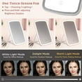 thumbnail image 4 of Rechargeable Makeup Vanity Mirror Portable Lighted Makeup Beauty Mirror 3 Color Lighting  Dimmable Touch Screen for Women Travel, 4 of 8