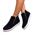 thumbnail image 4 of Willtoo Womens Side Zip High Top Slip On Trainer Lightweight Faux Suede Casual Non Slip Walking Shoes for Fall Winter Daily Shopping Commute, 4 of 5